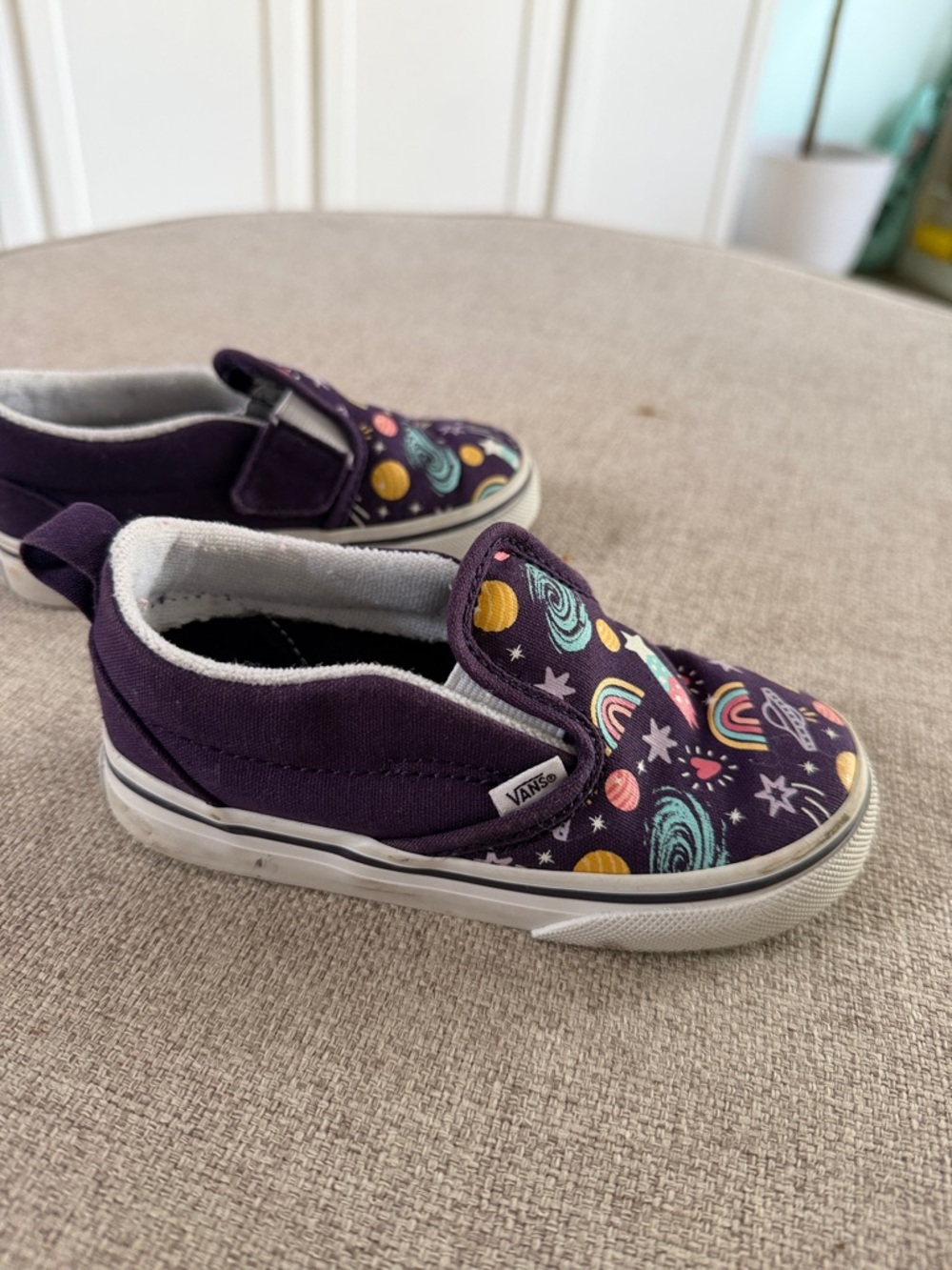 Vans Kids Purple Space Print Slip-On Sneakers